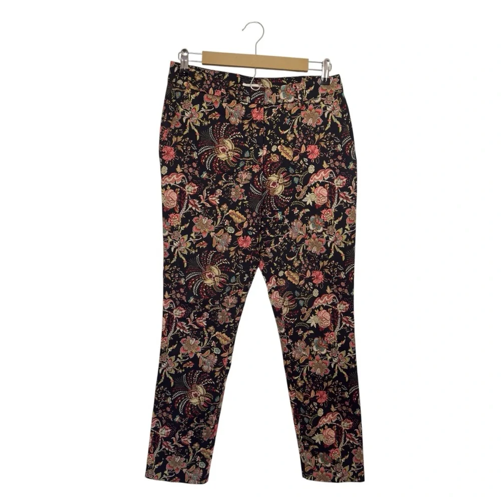 H&M Size 10 Cigarette Trousers Dark Academia Floral‎ Print Fairy Core Fall EUC